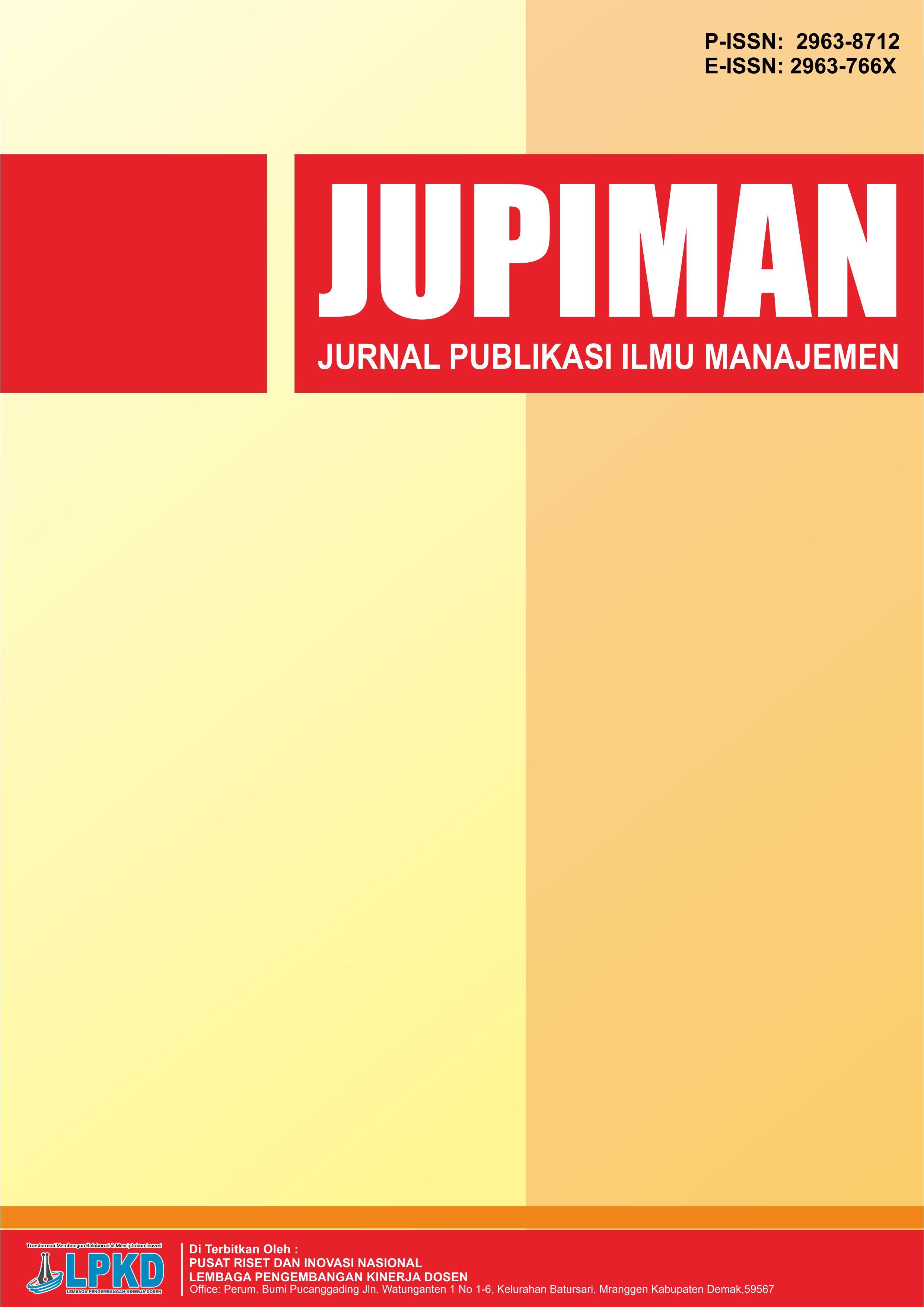 					View Vol. 2 No. 2 (2023): Juni : Jurnal Publikasi Ilmu Manajemen
				