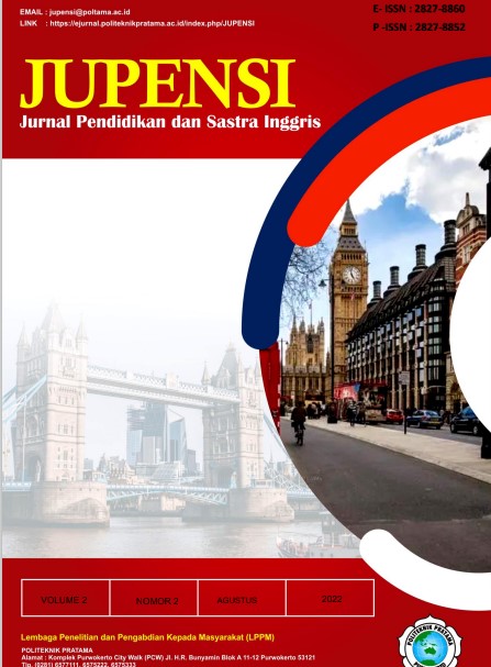 					View Vol. 2 No. 2 (2022): Agustus: Jurnal Pendidikan dan Sastra Inggris
				